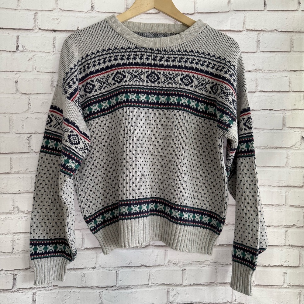 Vintage‎ Cream Patterned Sweater